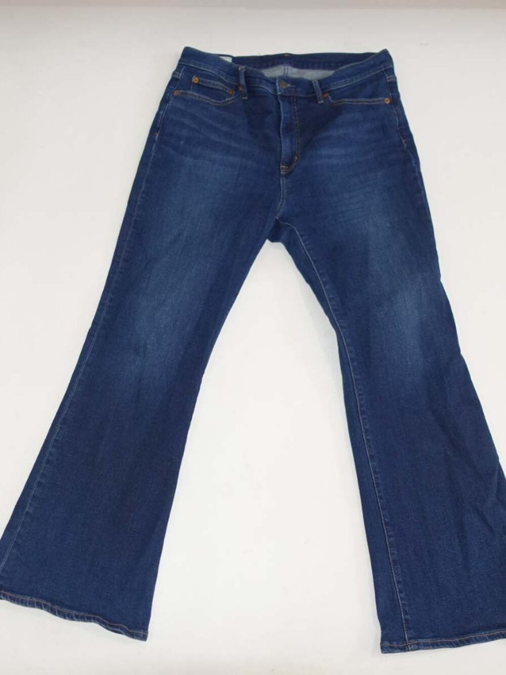 Gap Women's Flare High Rise Jeans Size 14 / 32 Short Blue Stretch Denim 5 Pocket
